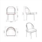 Chaise d'appoint à dossier incurvé Lacey, lot de 2
