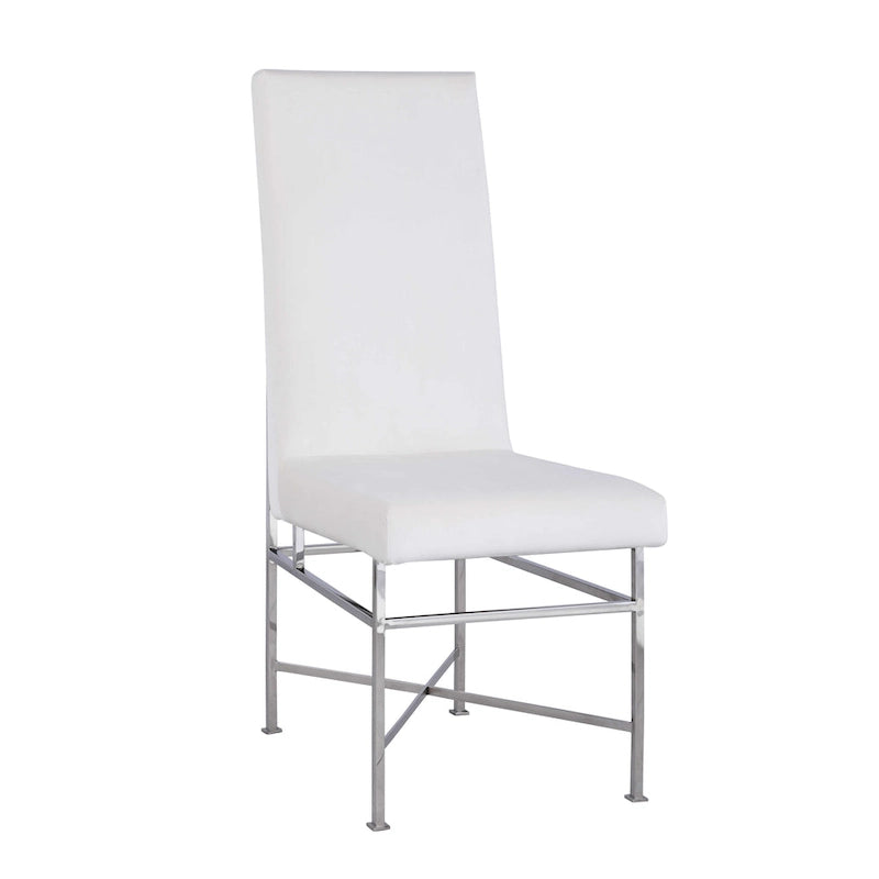 Chaise d'appoint contemporaine avec cadre en acier, lot de 2