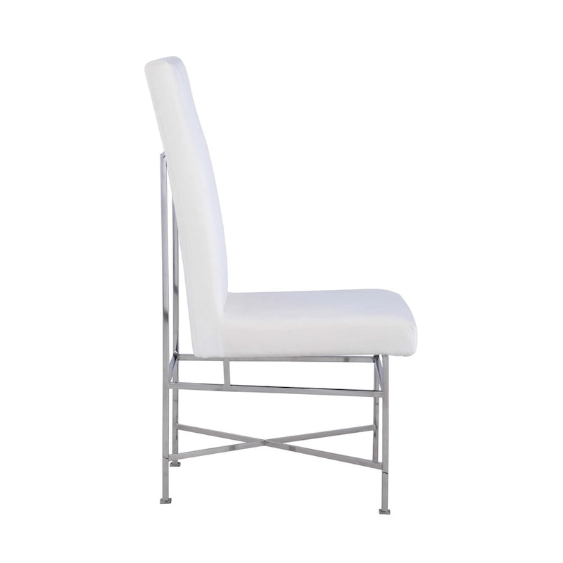 Chaise d'appoint contemporaine avec cadre en acier, lot de 2