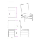 Chaise d'appoint contemporaine avec cadre en acier, lot de 2
