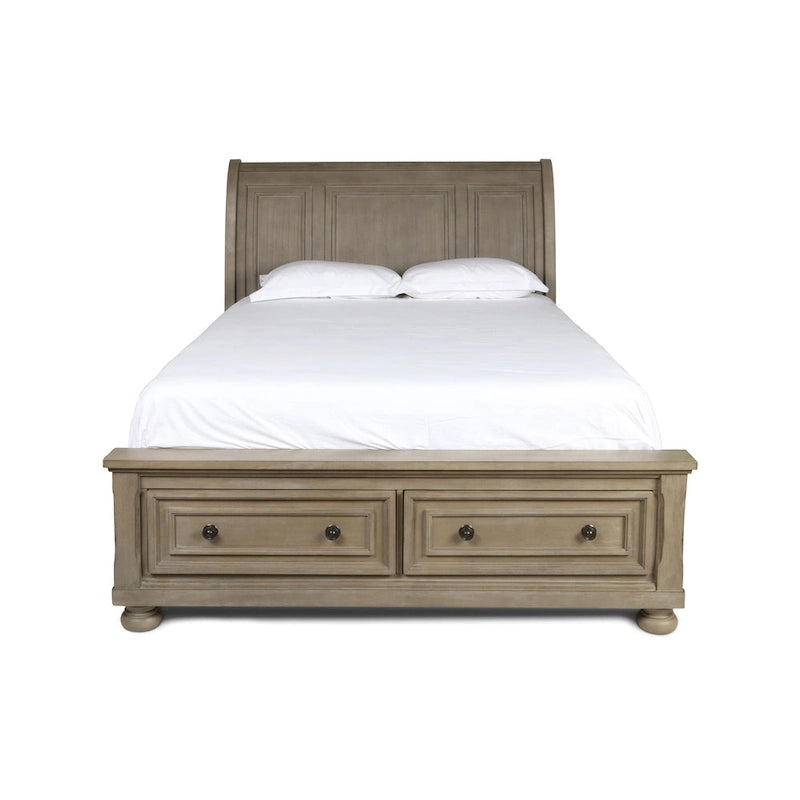 Ensemble de chambre à coucher 5 pièces étain avec 2 tables de chevet