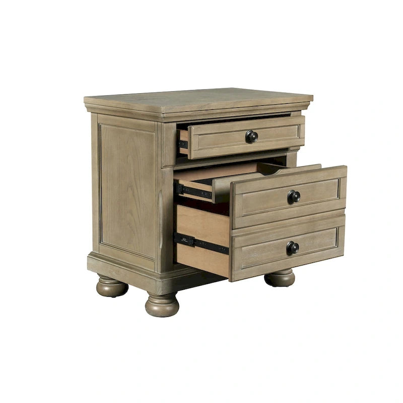 Ensemble de chambre à coucher 5 pièces étain avec 2 tables de chevet