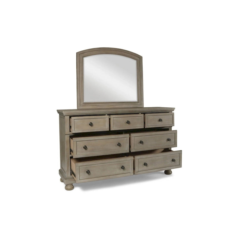 Ensemble de chambre à coucher 5 pièces étain avec 2 tables de chevet