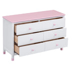 Commode de rangement en bois à 6 tiroirs