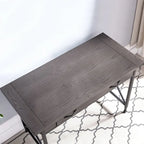 Bureau d'écriture/ordinateur en métal et bois gris 1 tiroir