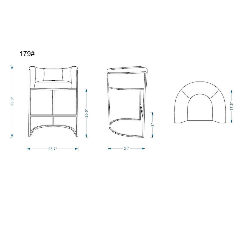 Tabouret de bar Cosmopolitan de 85,9 cm en métal noir (lot de 3)