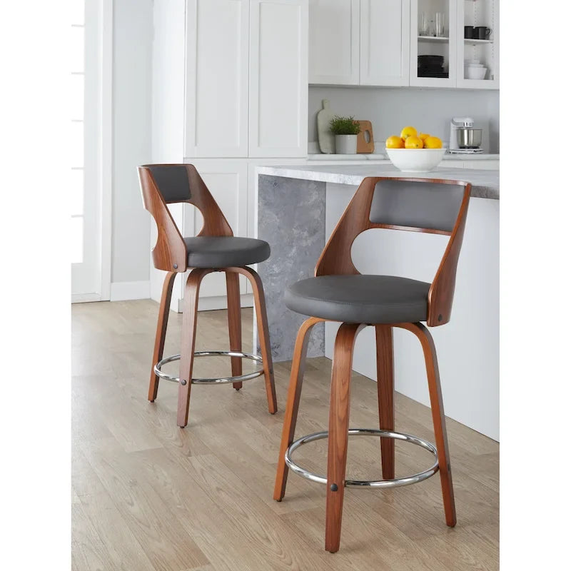  Alingsas Mid-century Modern Counter Stool (Set of 2)