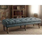 Banc capitonné bleu clair de 62 pouces