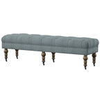 Banc capitonné bleu clair de 62 pouces