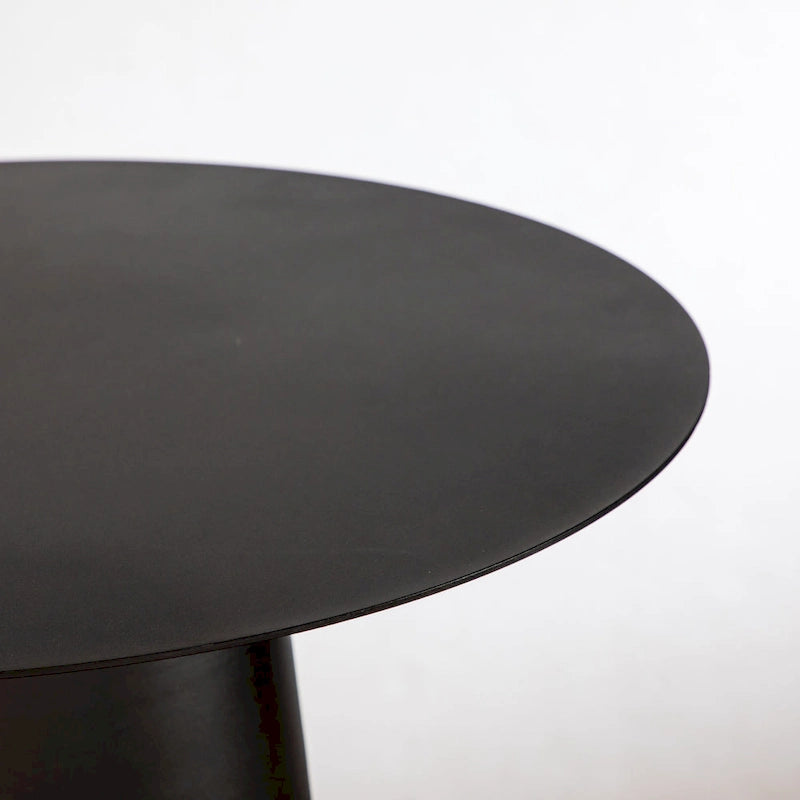 Table basse ronde d'extérieur moderne du milieu du siècle en métal – Noir 23,6 L