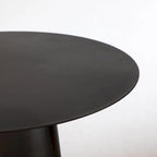 Table basse ronde d'extérieur moderne du milieu du siècle en métal – Noir 23,6 L