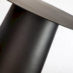 Table basse ronde d'extérieur moderne du milieu du siècle en métal – Noir 23,6 L