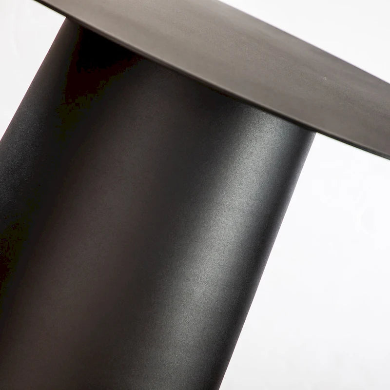 Table basse ronde d'extérieur moderne du milieu du siècle en métal – Noir 23,6 L