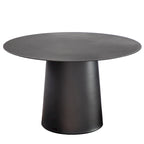 Table basse ronde d'extérieur moderne du milieu du siècle en métal – Noir 23,6 L