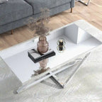 Table basse Marchat Glam Chrome avec miroir de 47 pouces par