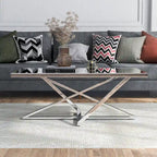 Table basse Marchat Glam Chrome avec miroir de 47 pouces par