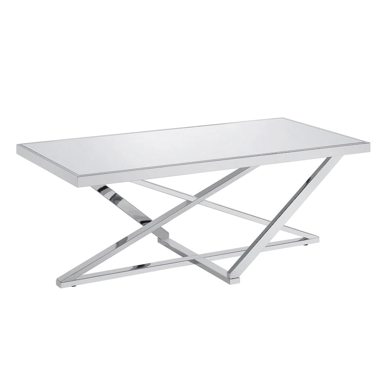 Table basse Marchat Glam Chrome avec miroir de 47 pouces par