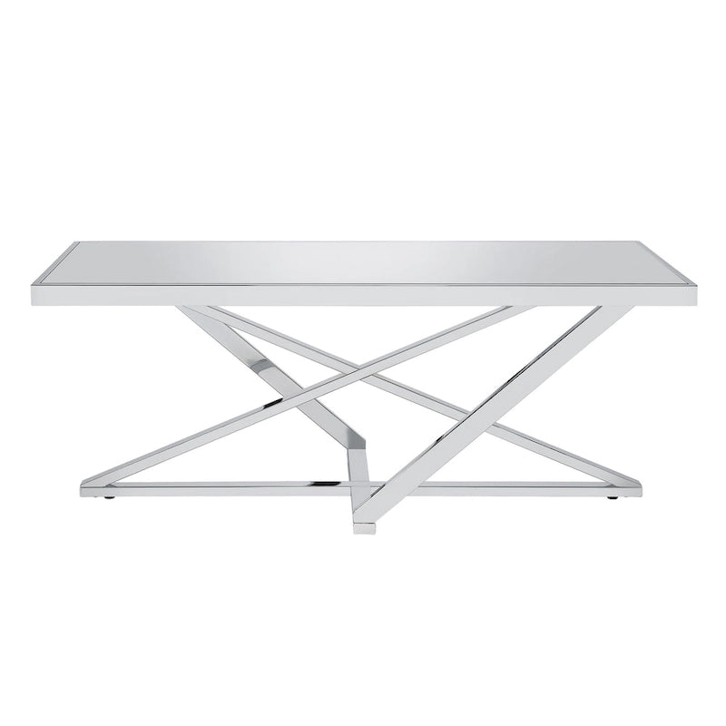 Table basse Marchat Glam Chrome avec miroir de 47 pouces par