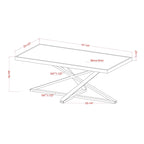 Table basse Marchat Glam Chrome avec miroir de 47 pouces par