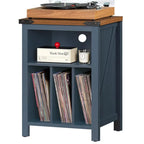 Meuble pour platine vinyle avec rangement pour disques - 15,74P x 19,68L x 29,01H