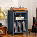 Meuble pour platine vinyle avec rangement pour disques - 15,74P x 19,68L x 29,01H