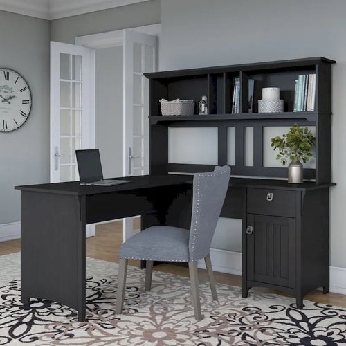  Salinas 60W L Shaped Desk with Storage Hutch