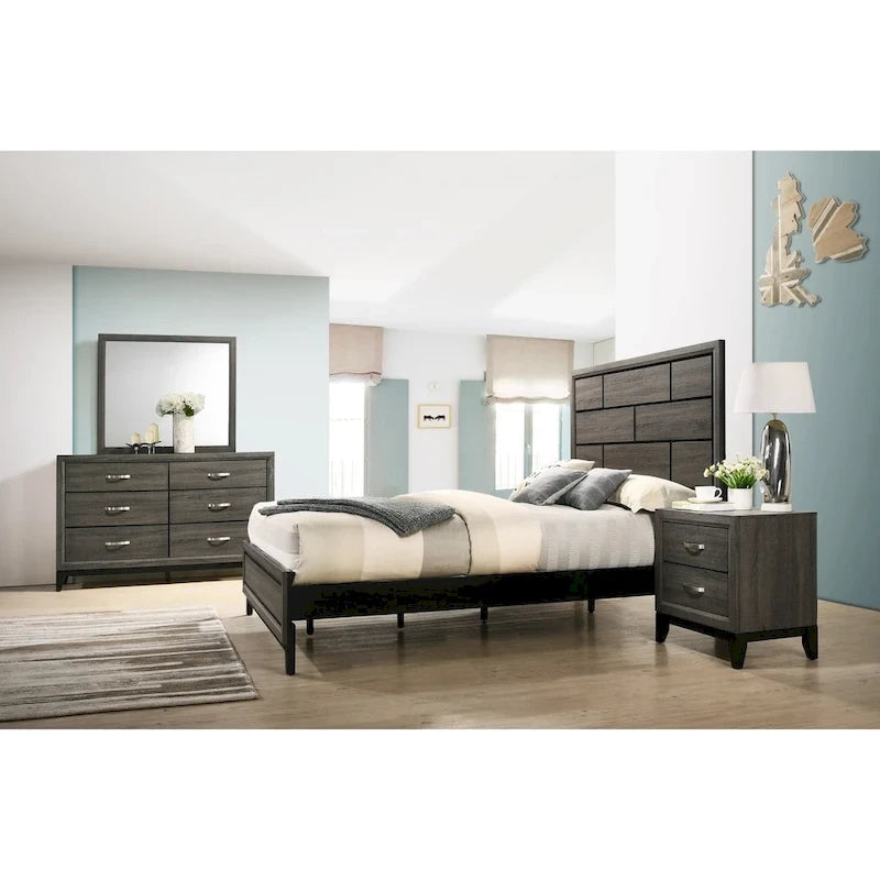  Stout Panel Bedroom Set with Bed, Dresser, Mirror, Night Stand