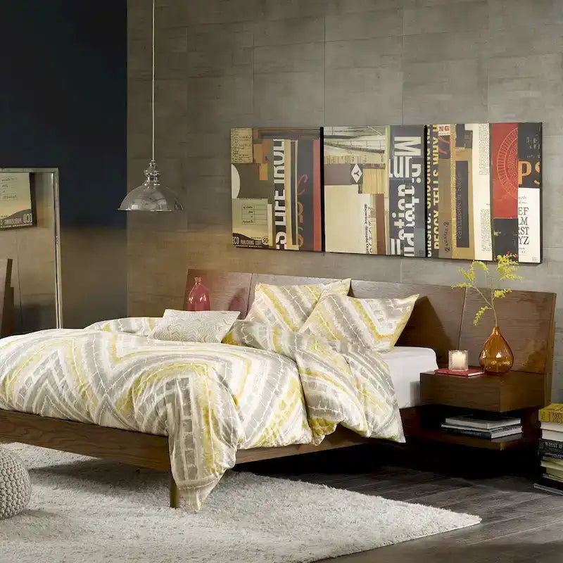  Clark Pecan Bed with Two Nightstands