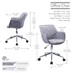 Fauteuil de bureau réglable, microfibre, piètement chromé