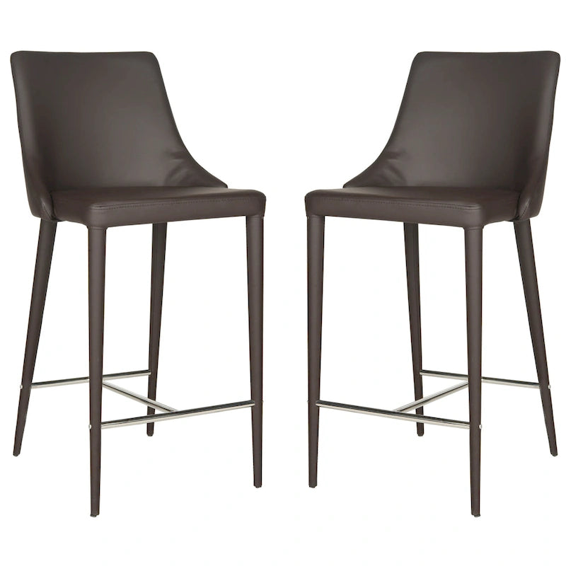 Tabouret de comptoir blanc Soledad de 26 pouces (ensemble de 2) - 22,9 x 18,9 x 37,4 - 23L x 19P x 37H