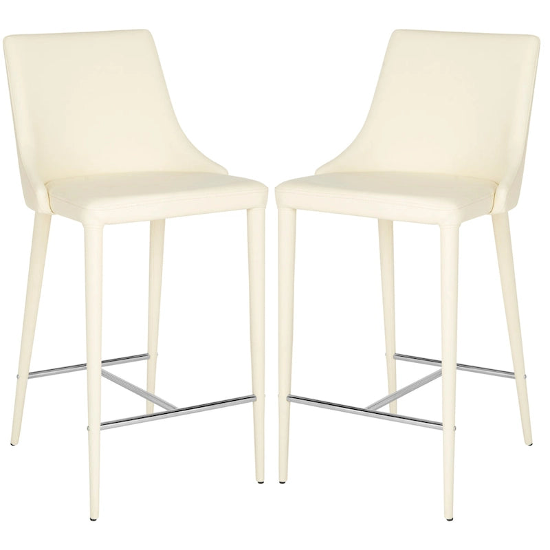 Tabouret de comptoir blanc Soledad de 26 pouces (ensemble de 2) - 22,9 x 18,9 x 37,4 - 23L x 19P x 37H
