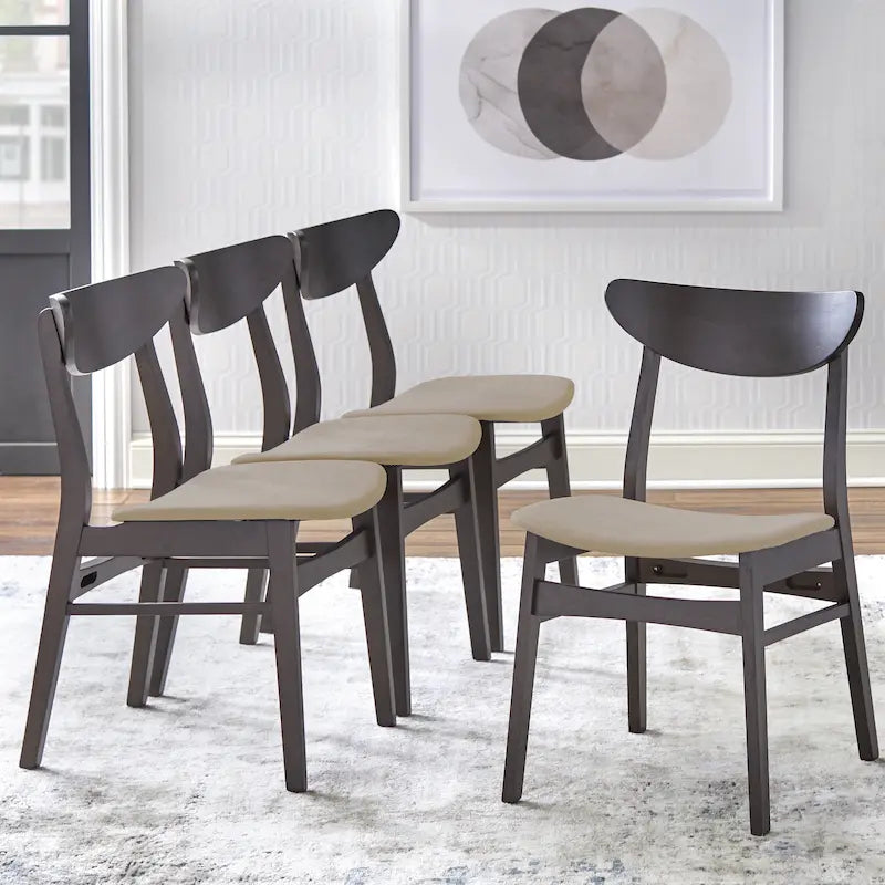 Chaise de salle à manger Parlin en bois massif (lot de 4)