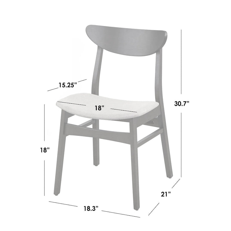 Chaise de salle à manger Parlin en bois massif (lot de 4)