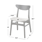 Chaise de salle à manger Parlin en bois massif (lot de 4)