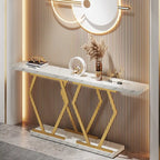 Console moderne de 70,9" – Faux marbre et structure dorée