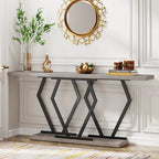 Console moderne de 70,9" – Faux marbre et structure dorée