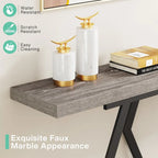 Console moderne de 70,9" – Faux marbre et structure dorée