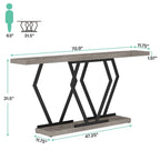 Console moderne de 70,9" – Faux marbre et structure dorée