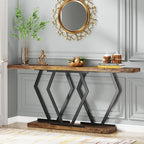 Console moderne de 70,9" – Faux marbre et structure dorée