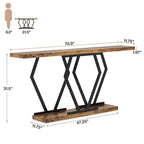Console moderne de 70,9" – Faux marbre et structure dorée
