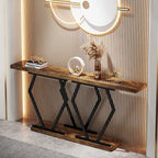 Console moderne de 70,9" – Faux marbre et structure dorée