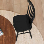 Chaises de salle à manger commerciales de style Windsor à dossier à barreaux en bois massif - Lot de 2