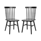 Chaises de salle à manger commerciales de style Windsor à dossier à barreaux en bois massif - Lot de 2