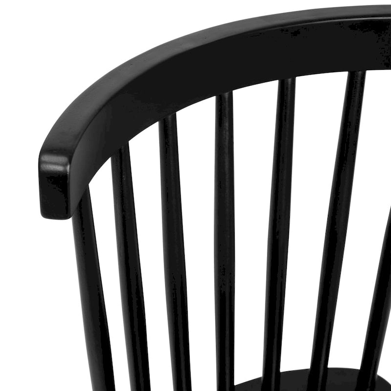Chaises de salle à manger commerciales de style Windsor à dossier à barreaux en bois massif - Lot de 2