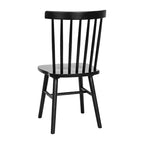 Chaises de salle à manger commerciales de style Windsor à dossier à barreaux en bois massif - Lot de 2
