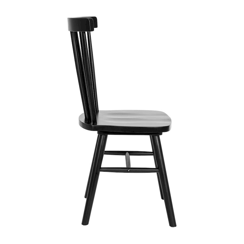 Chaises de salle à manger commerciales de style Windsor à dossier à barreaux en bois massif - Lot de 2