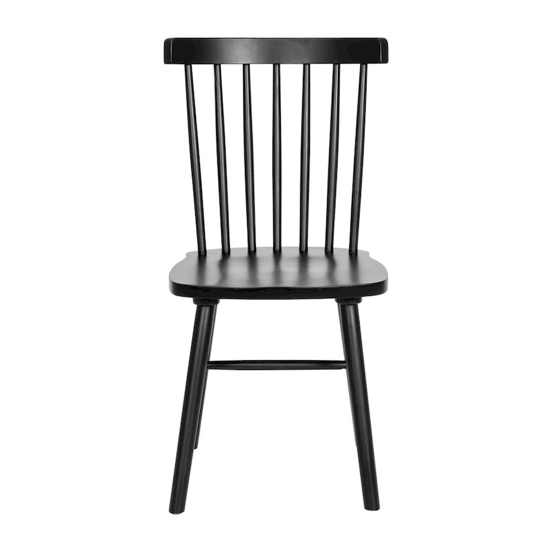 Chaises de salle à manger commerciales de style Windsor à dossier à barreaux en bois massif - Lot de 2
