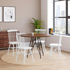 Chaises de salle à manger commerciales de style Windsor à dossier à barreaux en bois massif - Lot de 2