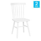 Chaises de salle à manger commerciales de style Windsor à dossier à barreaux en bois massif - Lot de 2