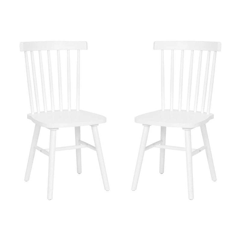 Chaises de salle à manger commerciales de style Windsor à dossier à barreaux en bois massif - Lot de 2